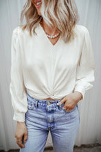 Load image into Gallery viewer, Textured V-Neck Long Sleeve Blouse