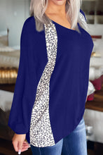 Load image into Gallery viewer, Full Size Leopard V-Neck Long Sleeve T-Shirt