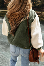 Load image into Gallery viewer, Contrast Baseball Collar Snap Down Long Sleeve Jacket