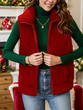 Load image into Gallery viewer, Pocketed Zip Up Vest Coat