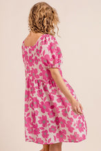 Load image into Gallery viewer, BiBi Printed Square Neck Puff Sleeve Mini Dress