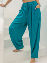 Load image into Gallery viewer, Drawstring Wide Leg Pants with Pockets