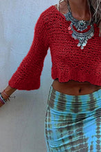 Load image into Gallery viewer, Round Neck Long Sleeve Knit Cover Up