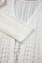 Load image into Gallery viewer, Openwork Open Front Dropped Shoulder Cardigan
