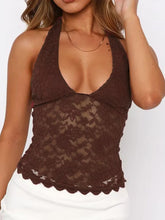 Load image into Gallery viewer, Lace Backless Halter Neck Cami