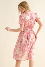 Load image into Gallery viewer, And The Why Full Size Smocked Waist Printed Midi Dress