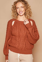 Load image into Gallery viewer, POL Cable Knit Cutout Long Sleeve Sweater