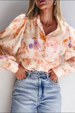 Load image into Gallery viewer, Printed Collared Neck Long Sleeve Shirt