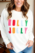 Load image into Gallery viewer, HOLLY JOLLY Round Neck Long Sleeve Top