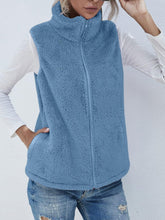 Load image into Gallery viewer, Full Size Fuzzy Zip Up Vest Coat with Pockets