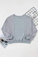 Load image into Gallery viewer, Waffle-Knit Round Neck Long Sleeve Top