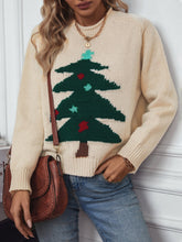 Load image into Gallery viewer, Christmas Tree Round Neck Raglan Sleeve Sweater