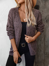 Load image into Gallery viewer, Cable-Knit Open Front Long Sleeve Cardigan