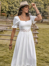 Load image into Gallery viewer, Square Neck Flounce Sleeve Midi Dress