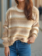 Load image into Gallery viewer, Gradient Round Neck Dropped Shoulder Sweater
