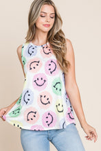 Load image into Gallery viewer, BOMBOM Smiley Face Round Neck Tank