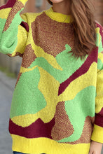 Load image into Gallery viewer, Contrast Round Neck Long Sleeve Sweater