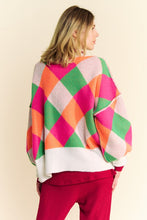 Load image into Gallery viewer, Davi &amp; Dani Exposed Seam Color Block Dropped Shoulder Sweater