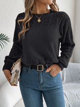 Load image into Gallery viewer, Openwork Round Neck Long Sleeve Sweater