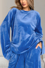 Load image into Gallery viewer, Buttery-Soft Round Neck Long Sleeve Top and Drawstring Pants Set