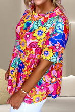 Load image into Gallery viewer, Printed Round Neck Short Sleeve Blouse