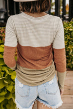 Load image into Gallery viewer, Color Block V-Neck Long Sleeve Top