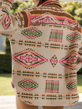 Load image into Gallery viewer, Geometric Half Button Long Sleeve Sweatshirt