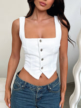 Load image into Gallery viewer, Smocked Square Neck Denim Top