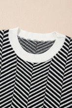 Load image into Gallery viewer, Striped Round Neck Long Sleeve Sweater