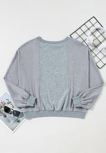 Load image into Gallery viewer, Raw Hem Round Neck Long Sleeve Sweatshirt