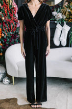 Load image into Gallery viewer, Drawstring Surplice Short Sleeve Jumpsuit