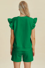 Load image into Gallery viewer, Double Take Full Size Texture Round Neck Ruffle Sleeve Top and Shorts Set