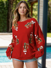 Load image into Gallery viewer, Sequin Gingerbread Man Long Sleeve Sweatshirt