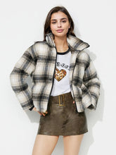 Load image into Gallery viewer, Plaid Zip Up Long Sleeve Jacket