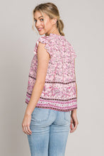 Load image into Gallery viewer, Cotton Bleu by Nu Lab Print Ruffle Sleeve Detail Blouse