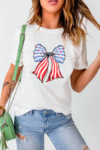 Load image into Gallery viewer, Bow Graphic Round Neck Short Sleeve T-Shirt