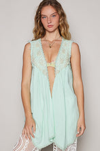 Load image into Gallery viewer, POL Embroidered Pearls Open Front Sleeveless Cardigan