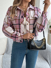 Load image into Gallery viewer, Plaid Button Up Long Sleeve Jacket