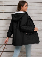 Load image into Gallery viewer, Drawstring Long Sleeve Hooded Jacket