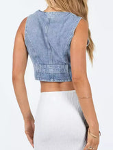 Load image into Gallery viewer, Button Up Sleeveless Denim Top