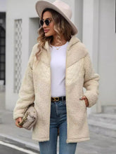 Load image into Gallery viewer, Fuzzy Zip Up Long Sleeve Hooded Jacket