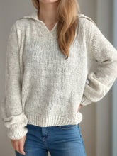 Load image into Gallery viewer, Collared Neck Long Sleeve Sweater