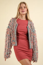 Load image into Gallery viewer, VERY J Shaggy Yarn Knit Zip Up Jacket