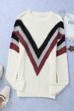 Load image into Gallery viewer, Contrast Dropped Shoulder Long Sleeve Sweater