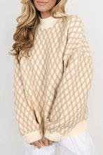 Load image into Gallery viewer, Diamond Pattern Mock Neck Long Sleeve Sweater