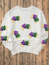 Load image into Gallery viewer, Sequin Round Neck Long Sleeve Sweatshirt
