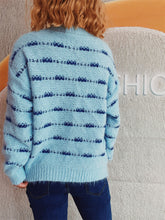 Load image into Gallery viewer, Striped Round Neck Long Sleeve Sweater