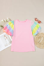 Load image into Gallery viewer, Sequin Round Neck Short Sleeve Blouse