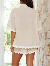 Load image into Gallery viewer, Contrast Trim Half Sleeve Top and Shorts Set