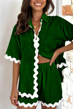 Load image into Gallery viewer, Contrast Trim Half Sleeve Top and Shorts Set